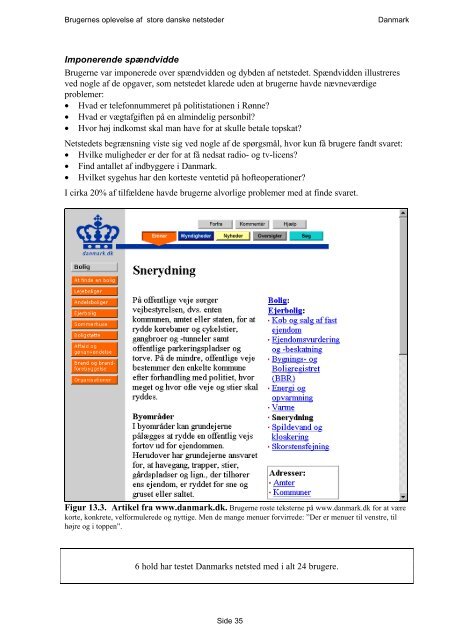 Brugernes oplevelse af store danske netsteder - DialogDesign