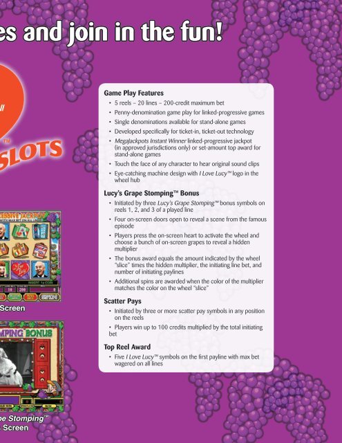 Lucy's Grape Stomping™ Video Slots - IGT.com