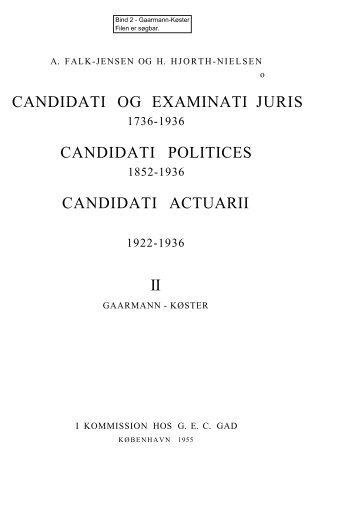 candidati og examinati juris candidati politices - Rosekamp