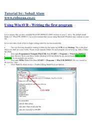 Tutorial by: Sohail Alam www.robozaa.co.cc Using WinAVR - Writing ...