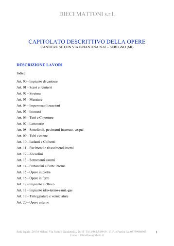 Capitolato Villa Dorotea Dieci Mattoni s.r.l - NuoveCostruzioni.it
