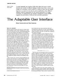 The Adaptable User Interface - Technion