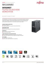 Datasheet Fujitsu CELsius W380 Workstation