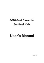 8-/16-Port Essential Sentinel KVM User's Manual