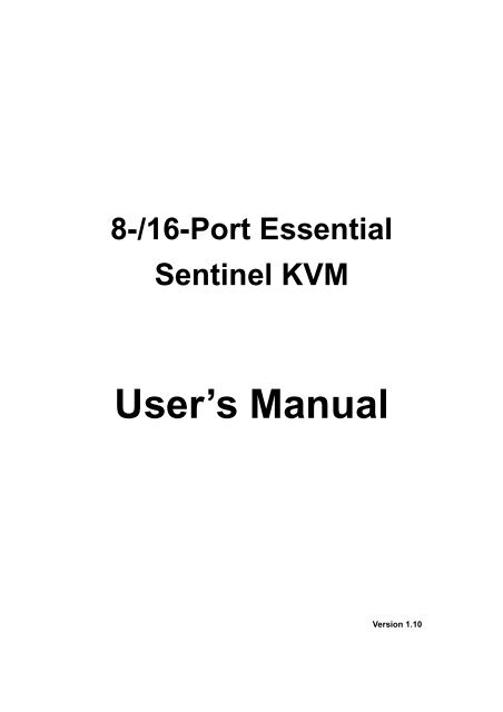 8-/16-Port Essential Sentinel KVM User's Manual