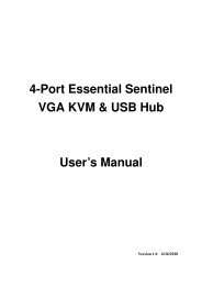 4-Port Essential Sentinel VGA KVM & USB Hub User's Manual