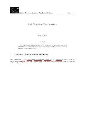 SAS Graphical User Interface - XMM-Newton Science Operations ...