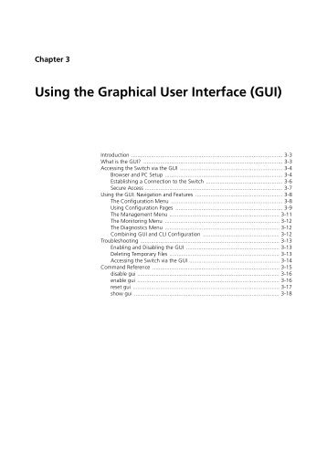 Chapter 3: Using the Graphical User Interface (GUI) - Allied Telesis