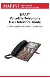 Voice Rite Telephone User Interface Guide - Marist College