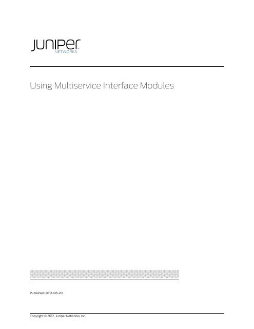 Using Multiservice Interface Modules - Juniper Networks