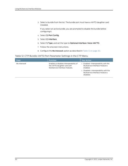 Using Multiservice Interface Modules - Juniper Networks