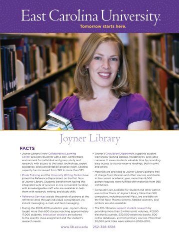 Joyner Library Fact Sheet - East Carolina University