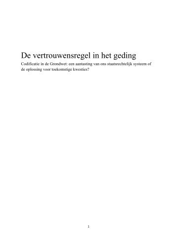 De vertrouwensregel in het geding