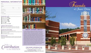 Friends of the Library Brochure - East Carolina University
