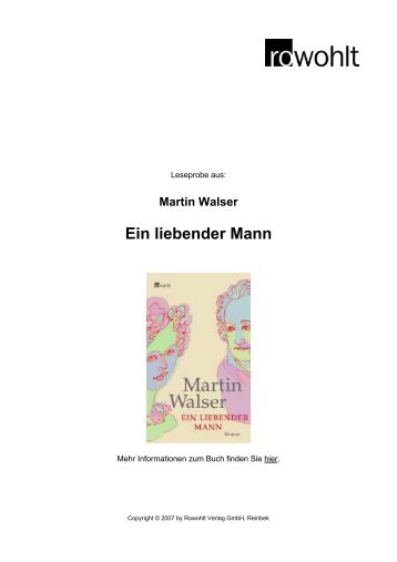 Martin Walser Ein liebender Mann