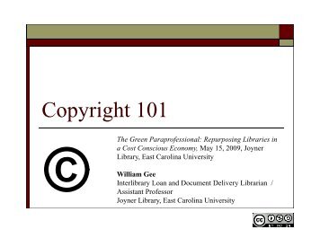 Copyright 101 - East Carolina University