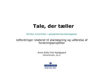 Oplæg v/Anne Sofie Fink Kjeldgaard - Statens Institut for ...