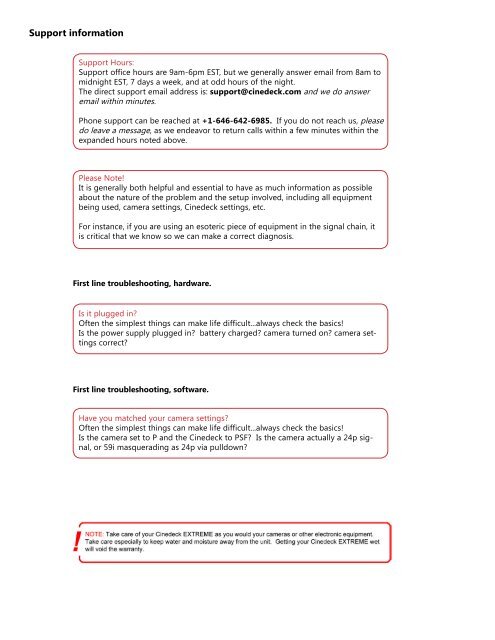 Cinedeck Extreme User Manual