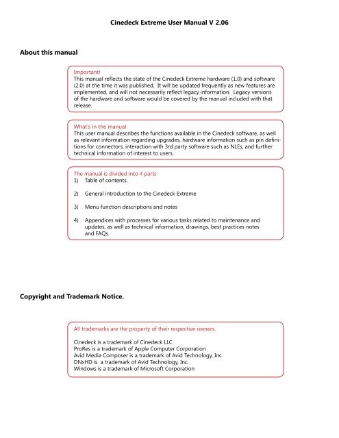 Cinedeck Extreme User Manual