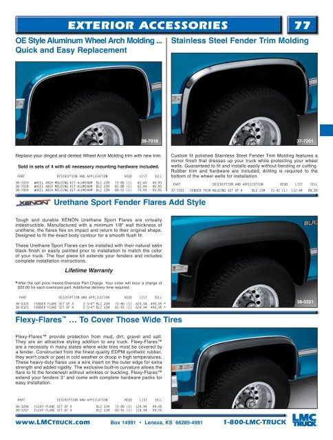 77 ExTERIOR ACCESSORIES - LMC Truck