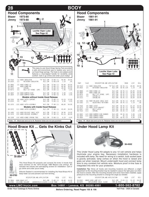 Chevrolet Blazer & GMC Jimmy Chevrolet Blazer ... - LMC Truck