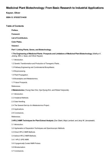 Medicinal Plant Biotechnology