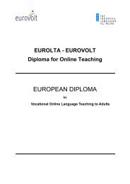 EUROLTA/ EUROVOLT ONLINE Teacher Training Diploma - Index of