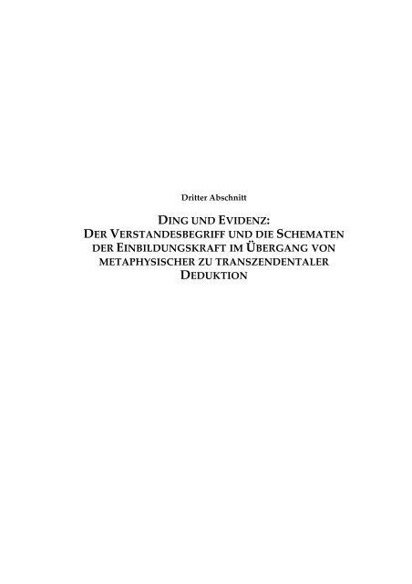 DING UND EVIDENZ: DER VERSTANDESBEGRIFF UND DIE ...