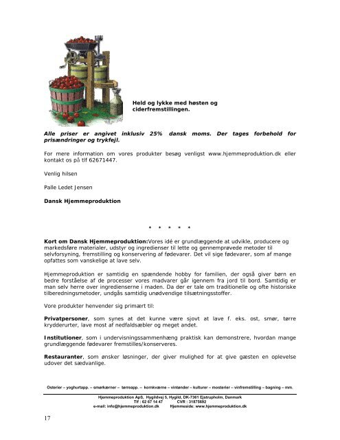 Informationsblad Høsttid- Samletid - Stuekultur Bornholm