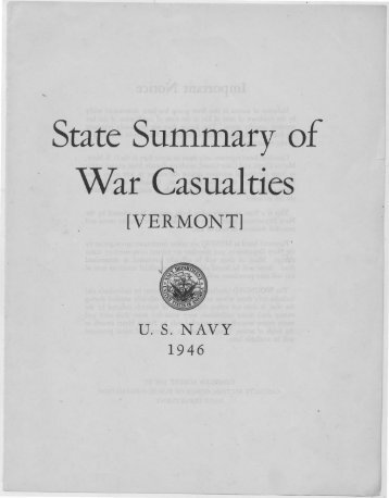 State Summary of .. . War Casualties