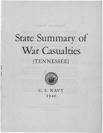 State Summary of War Casualties