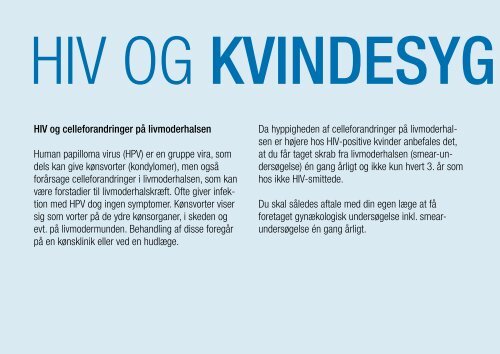 Information til HIV-smittede kvinder og andre ... - Hiv-Danmark