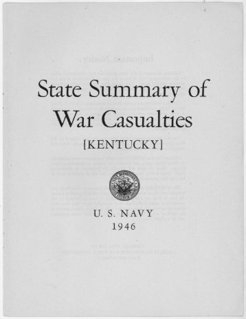 State Summary of War . Casualties