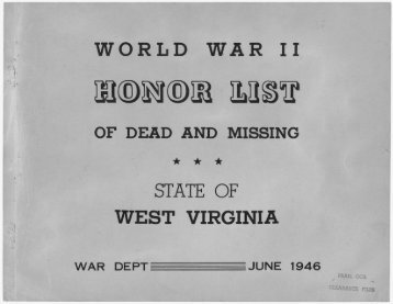 WORLD WAR II WEST VIRGINIA - National Archives and Records ...