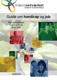 Guide om handicap og job. Når mennesker med ... - Vidensnetværket