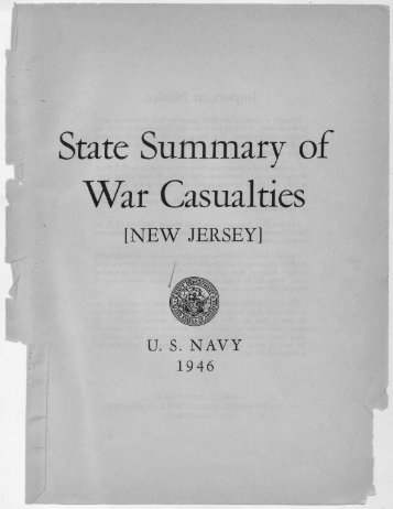 State Summary of War Casualties