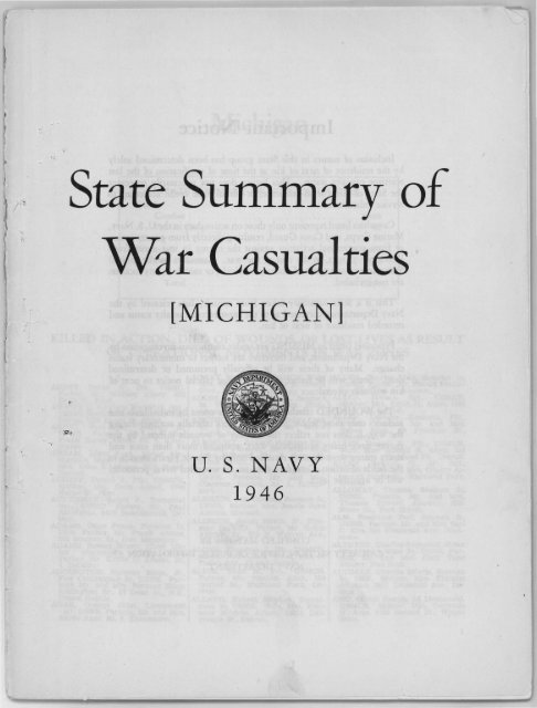 State Summary of . War Casualties