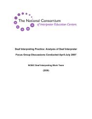 Analysis of Deaf Interpreter Focus Group Discussions ... - NCRTM