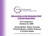 Discoveries in the Emerging Field of Deaf Interpreting - NCRTM