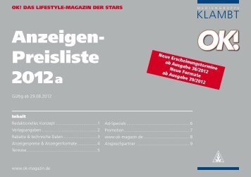 Anzeigen- Preisliste 2012 a - OK! - OK! Magazin