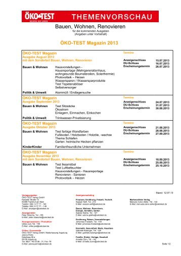 Bauen, Wohnen, Renovieren - Media - Öko-Test