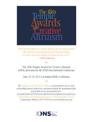 The 18th Temple Awards for Creative Altruism will be presented at ...