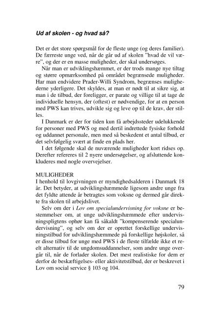 PWS Bogen (2. reviderede udgave 2011) - Prader-Willi Syndrom