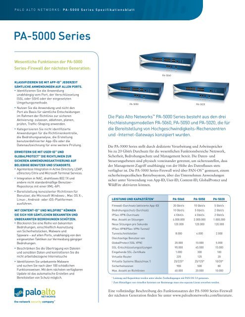 PA-5000 Series - Palo Alto Networks