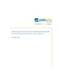 Re-Inventing Network Security - Palo Alto Networks