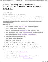 Pfeiffer University Faculty Handbook - FACULTY CATEGORIES ...