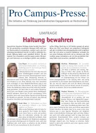 Haltung bewahren - Pro Campus-Presse.