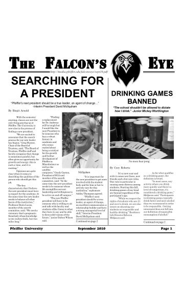 THE FALCON'S EYE - Pfeiffer - Pfeiffer University