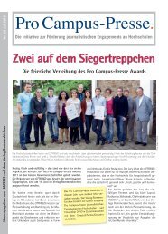 Zwei auf dem Siegertreppchen - Pro Campus-Presse.