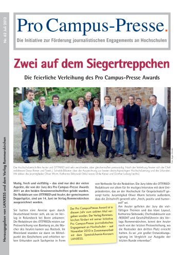 Zwei auf dem Siegertreppchen - Pro Campus-Presse.